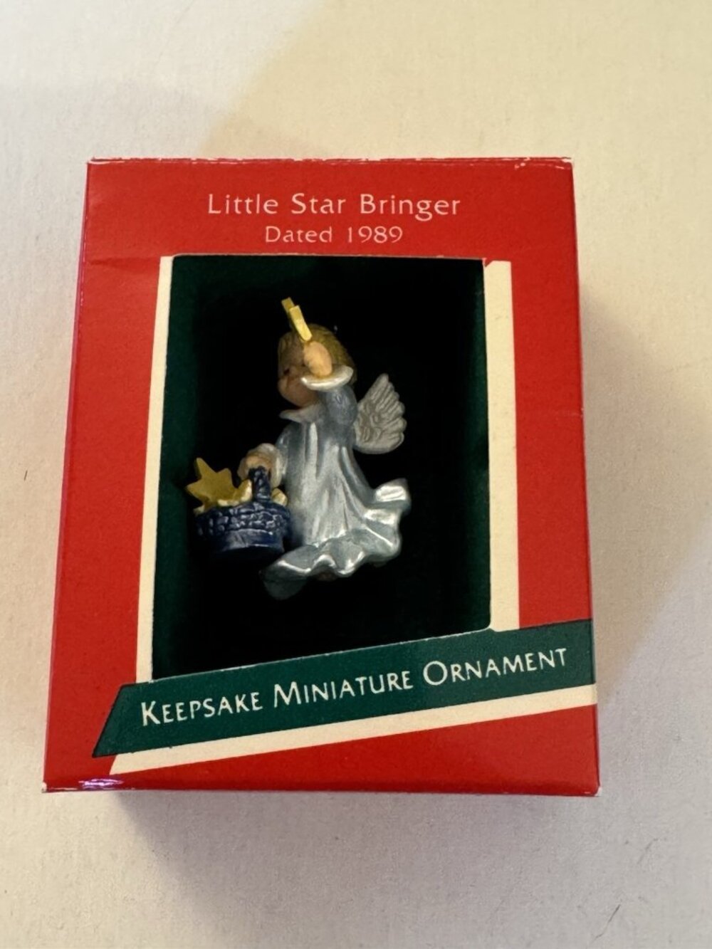 Vintage Hallmark Ornament Little Girl Star Ringer Miniature MM34